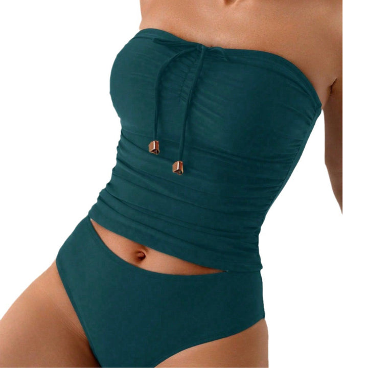 Damen Bandeau-Bikini mit Raffung und Cut-Out-Design Drune