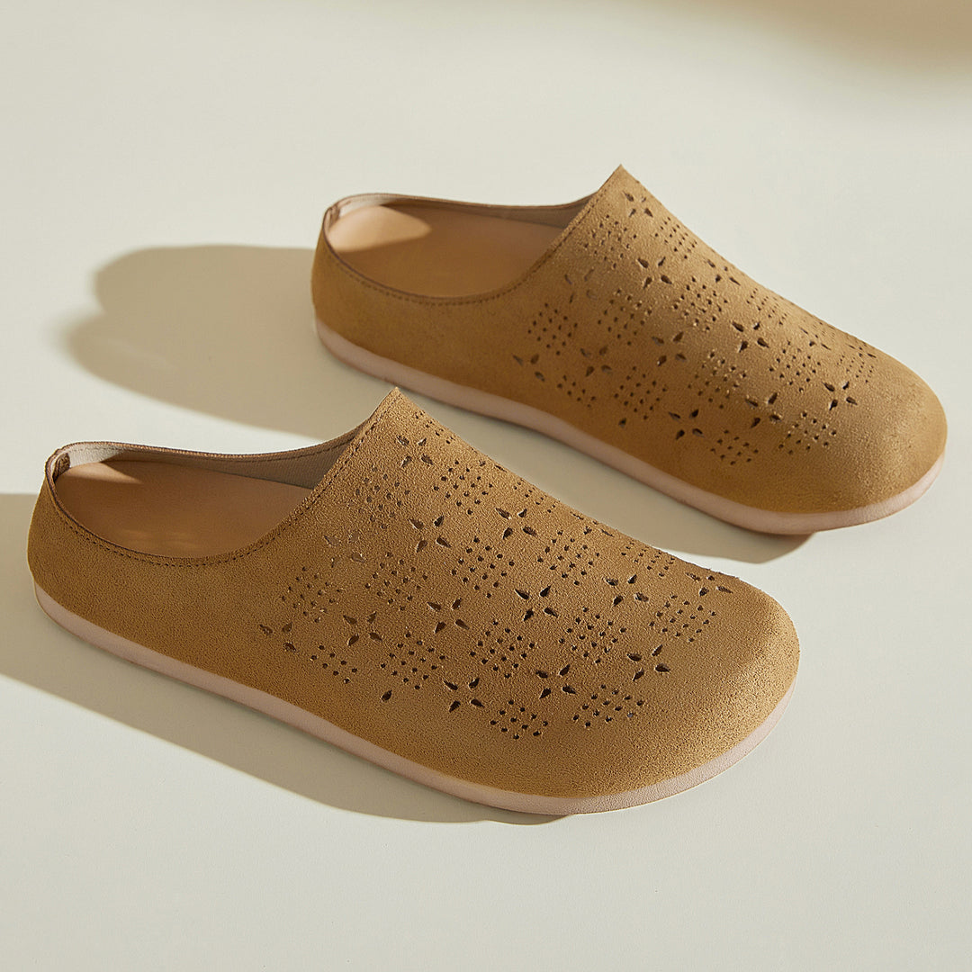 Damen nan Komfort-Mule mit Laserperforation und geformtem Memory-Fußbett Drune