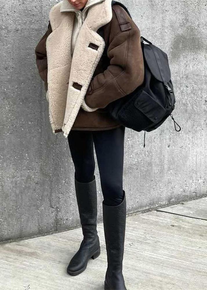 Drune | Aviator-Lammfelljacke
