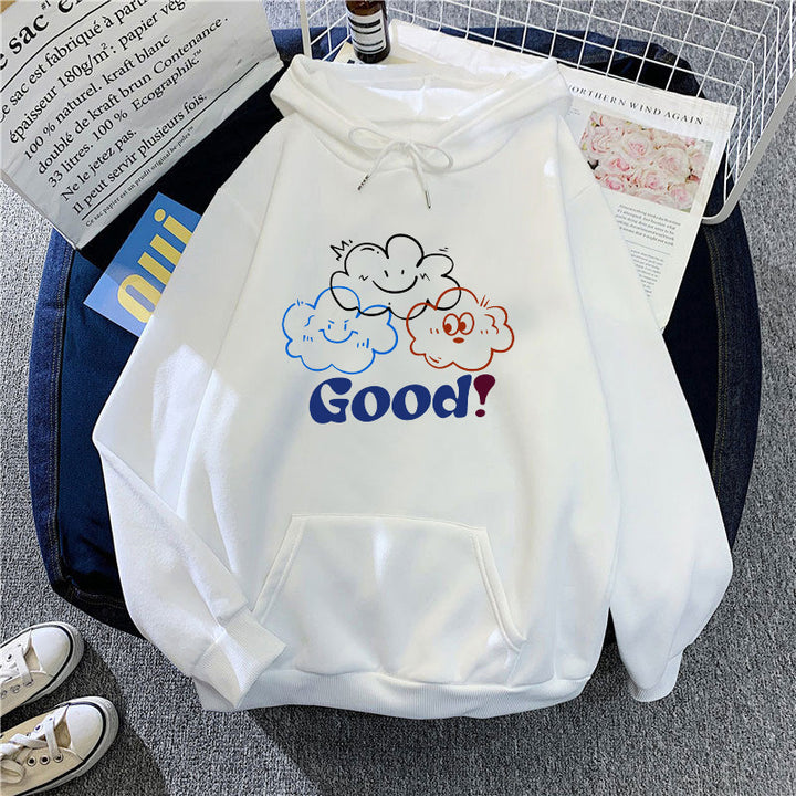 Damen Kapuzenpullover mit kreativem Cartoon-Motiv und bequemer Passform Drune