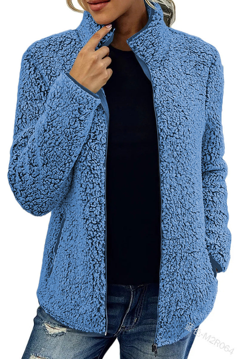 Damen Fleecejacke mit hohem Kragen und praktischen Reißverschlusstaschen Drune
