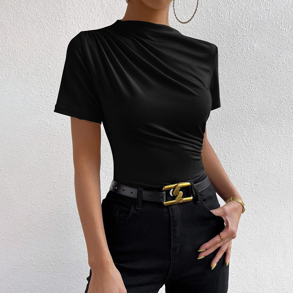 Damen figurbetonter Bodysuit mit schickem Drapierungsdesign Drune