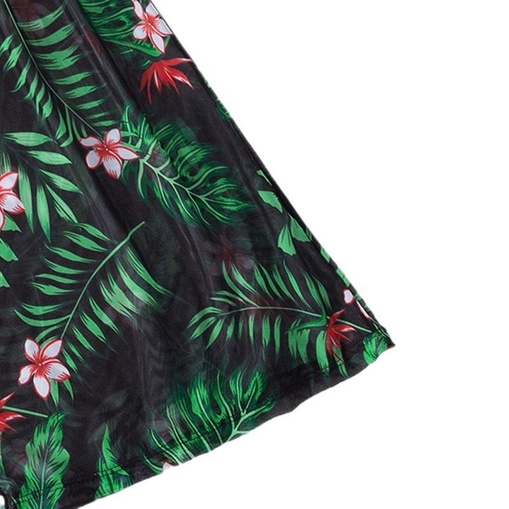 Damen Strandkleid mit floralem Muster und leichtem Überwurf Drune