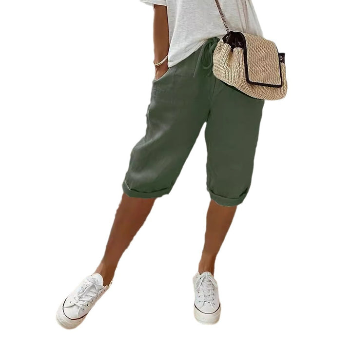 Damen Luftige Leinen Shorts Drune