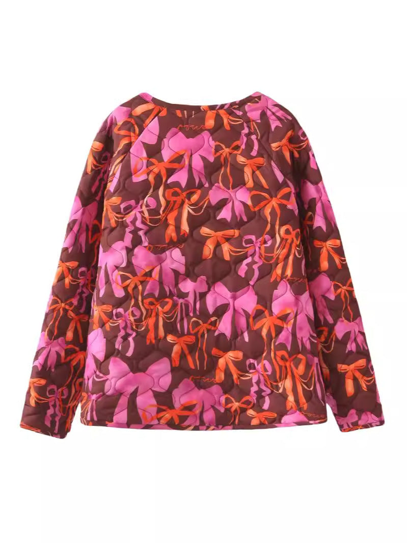 Damen Steppjacke mit verspieltem Schleifenmuster Drune