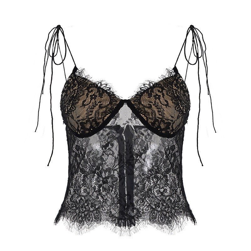 Damen Spitzen-Corsage mit verstellbaren Trägern Drune