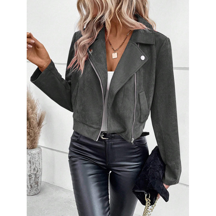 Damen kurz geschnittene Wildlederjacke Drune