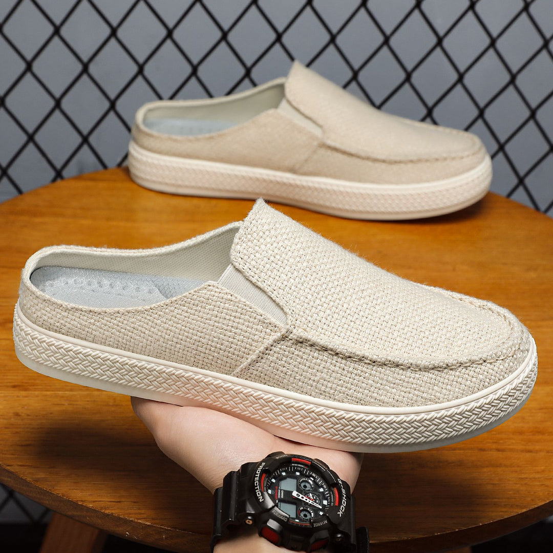 Damen nan Slip-On Mule Sneaker mit gewebtem Textil-Obermaterial und profilierter Gummisohle Drune