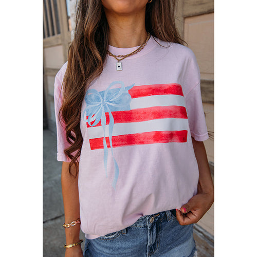 Damen T-Shirt mit künstlerischem Flaggenmotiv Drune