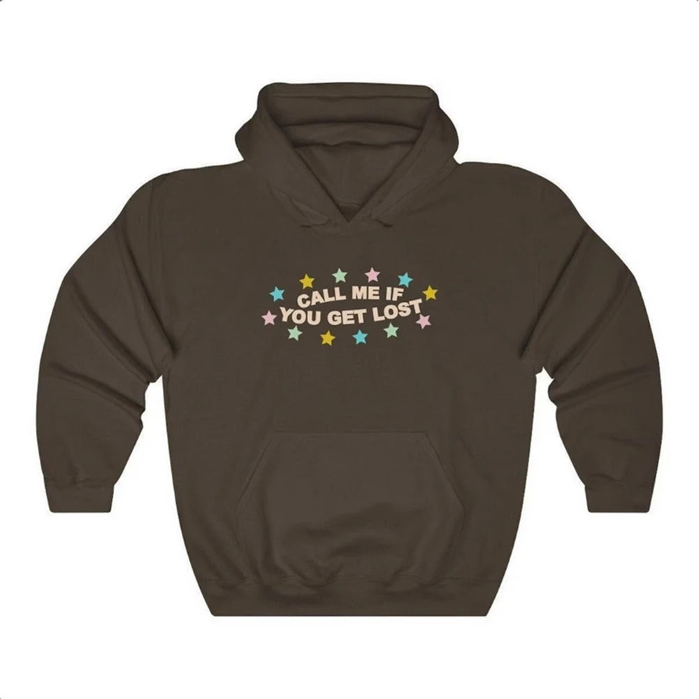 Damen Kapuzenpullover mit kreativem Aufdruck und lässiger Passform Drune