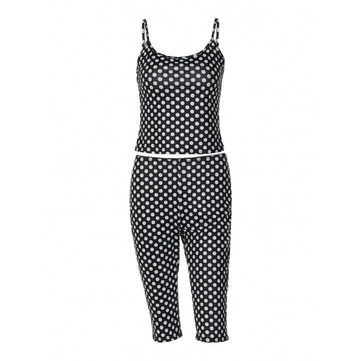 Damen modisches Polka-Dot-Outfit Set mit Crop-Top und knöchellangen Leggings Drune