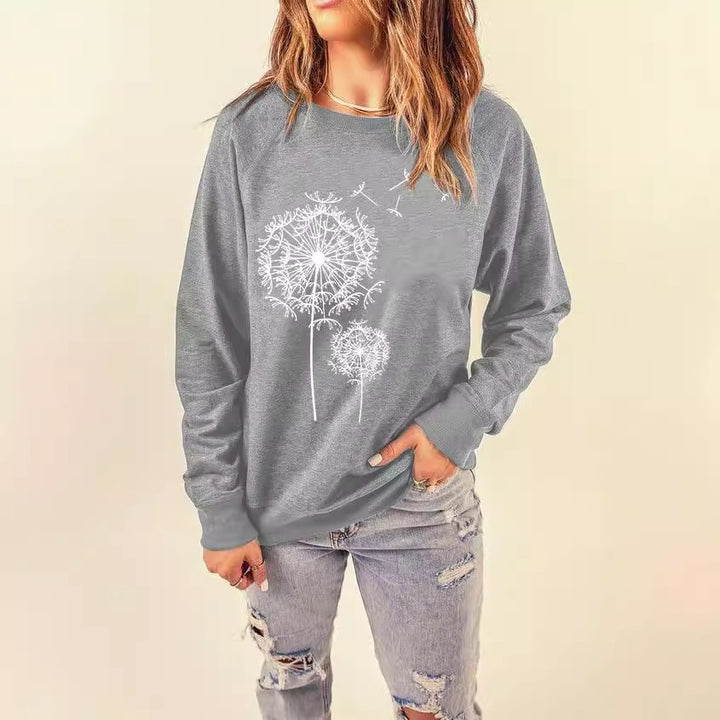 Damen Sweatshirt mit elegantem Pusteblumen-Motiv Drune