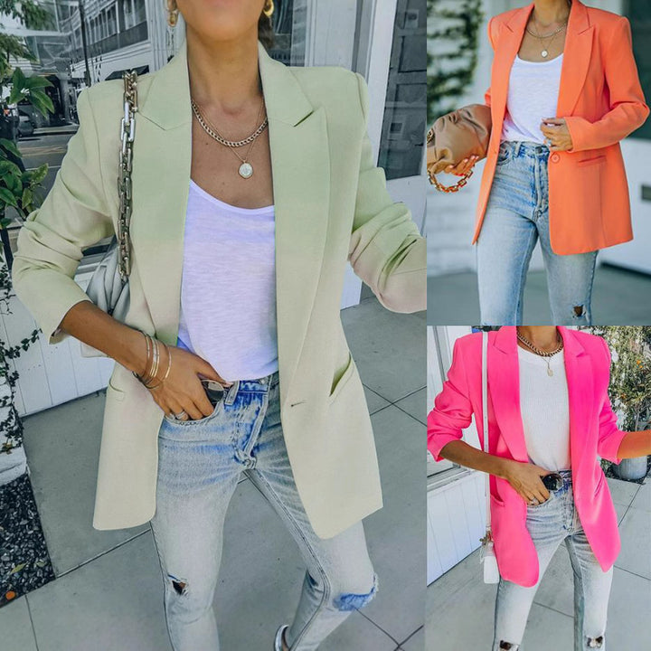 Damen Eleganter Oversized Blazer mit strukturiertem Schnitt und lässigen Details Drune