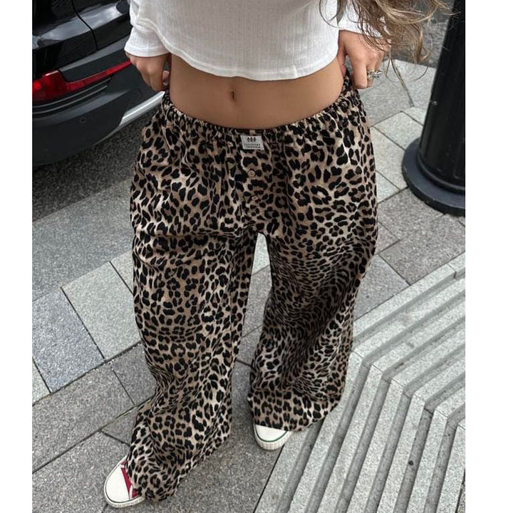 Damen Weitgeschnittene Leo-Hose Drune