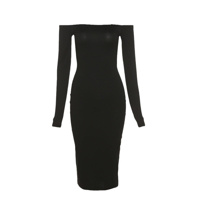 Damen Figurumspielendes Midikleid mit schulterfreier Silhouette Drune