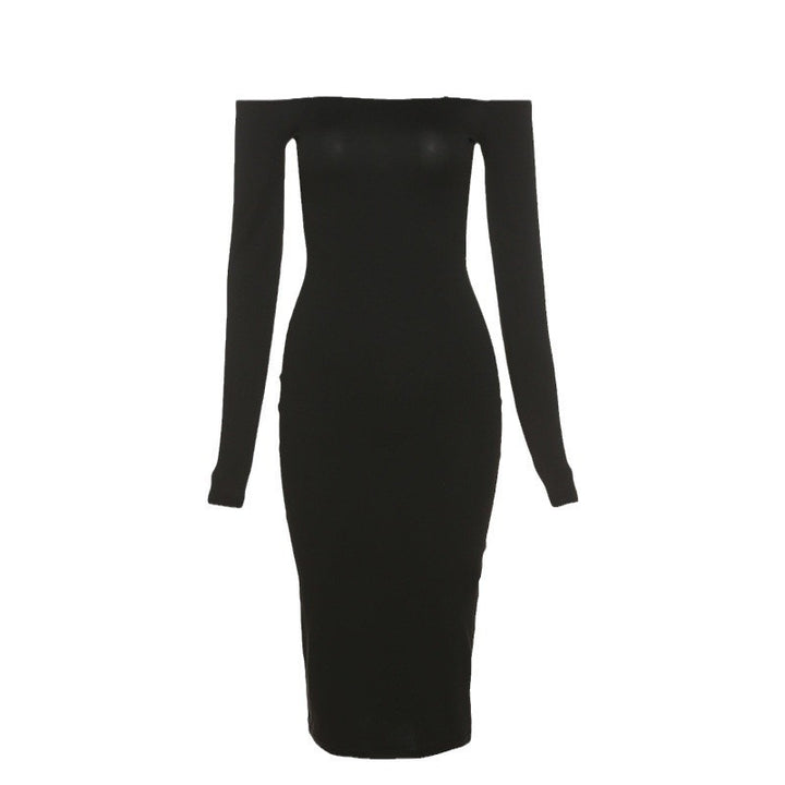 Damen Figurumspielendes Midikleid mit schulterfreier Silhouette Drune