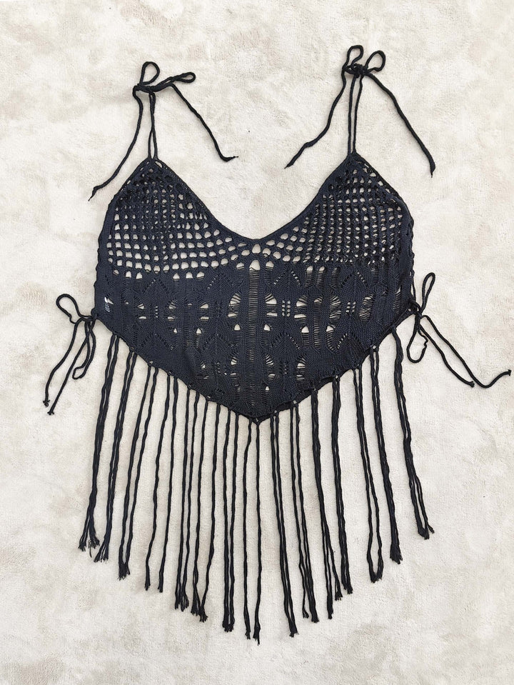 Damen Häkel-Bikinioberteil mit fransigen Details Drune