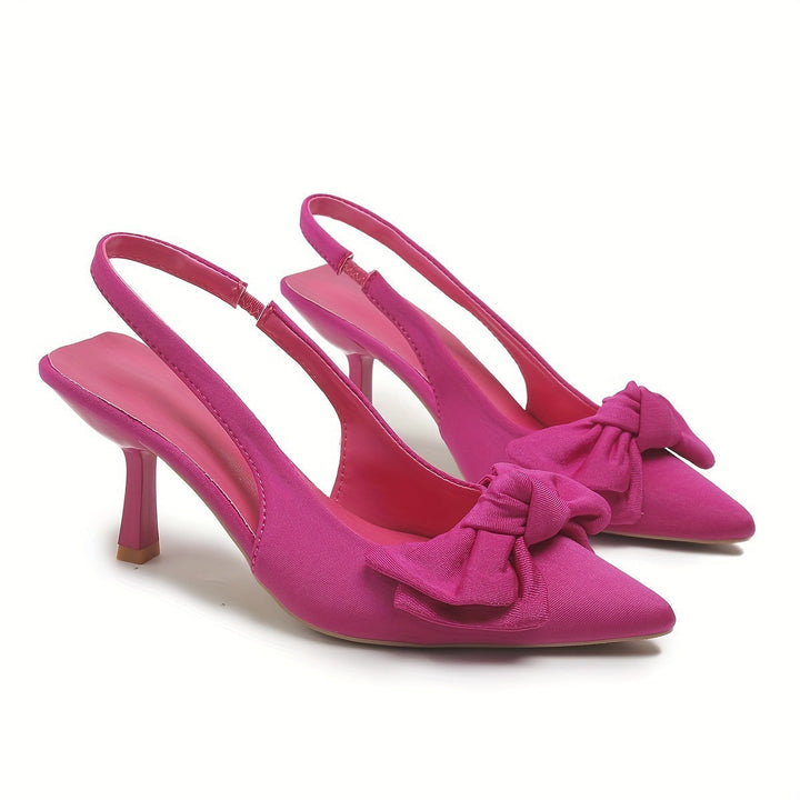 Damen elegante Slingback-Pumps mit dekorativem Schleifen-Detail Drune