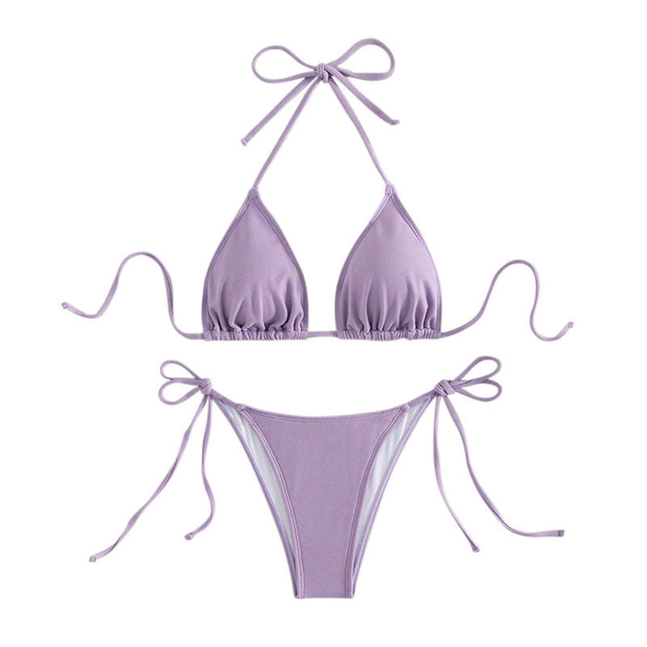 Damen Triangel-Bikini mit verstellbaren Bindebändern und hoher Beinausschnitt Drune