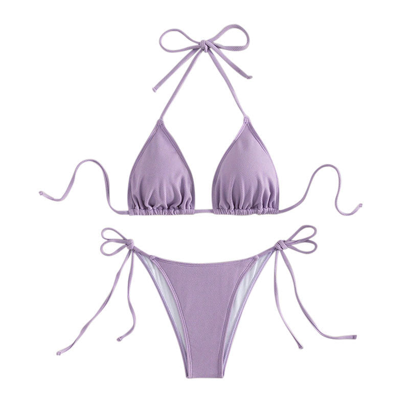 Damen Triangel-Bikini mit verstellbaren Bindebändern und hoher Beinausschnitt Drune