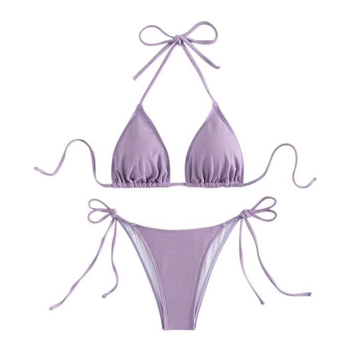 Damen Triangel-Bikini mit verstellbaren Bindebändern und hoher Beinausschnitt Drune