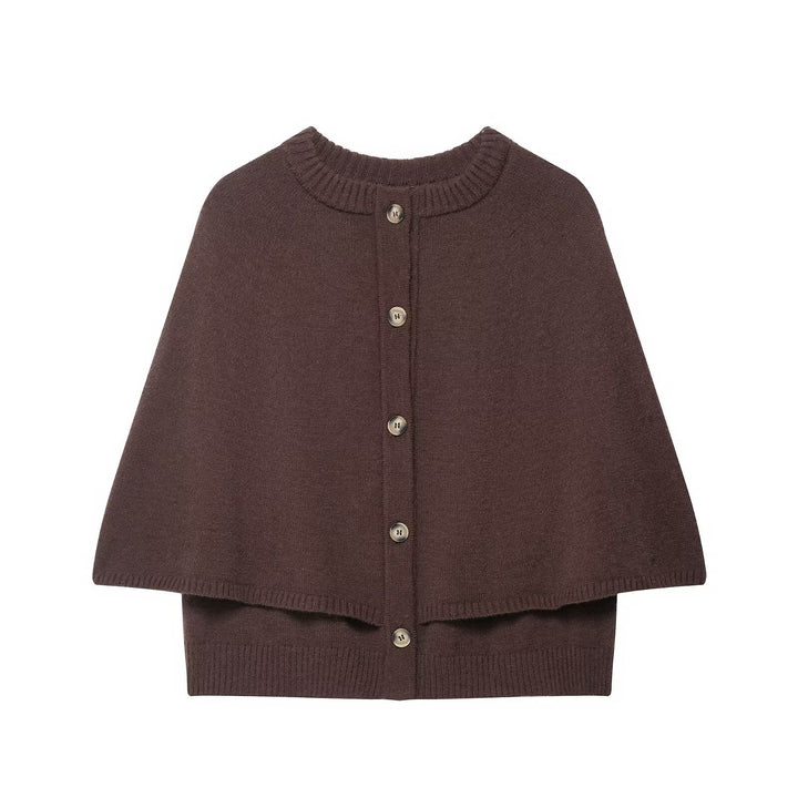 Damen Strick Poncho Drune