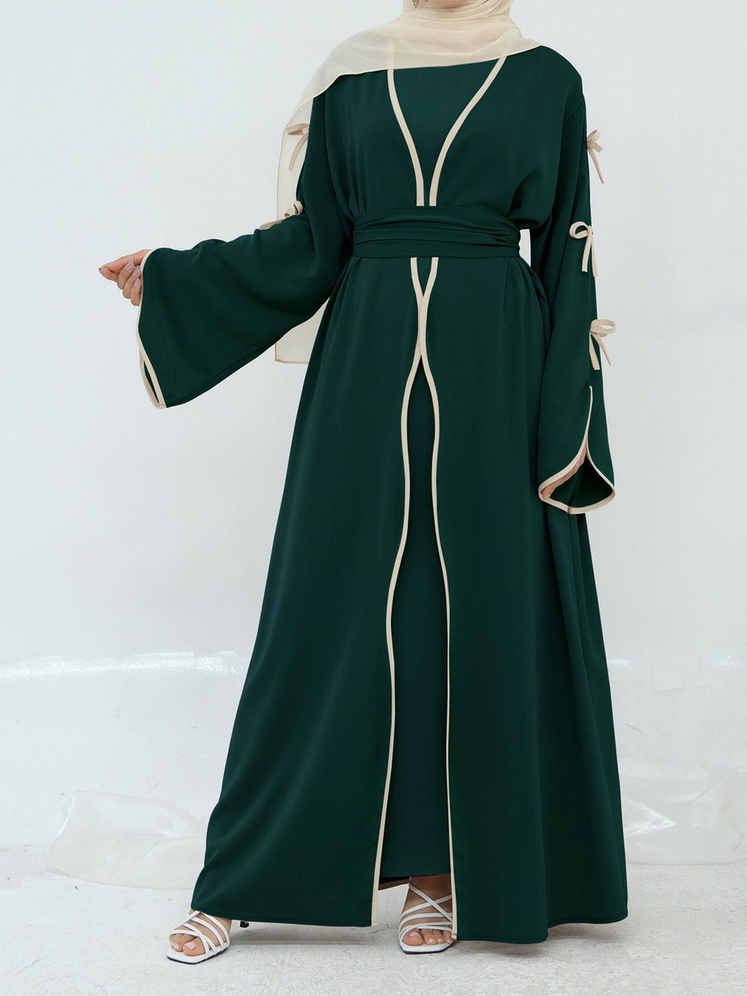 Damen Maxikleid mit eleganten Schleifendetails und fließendem Schnitt Drune