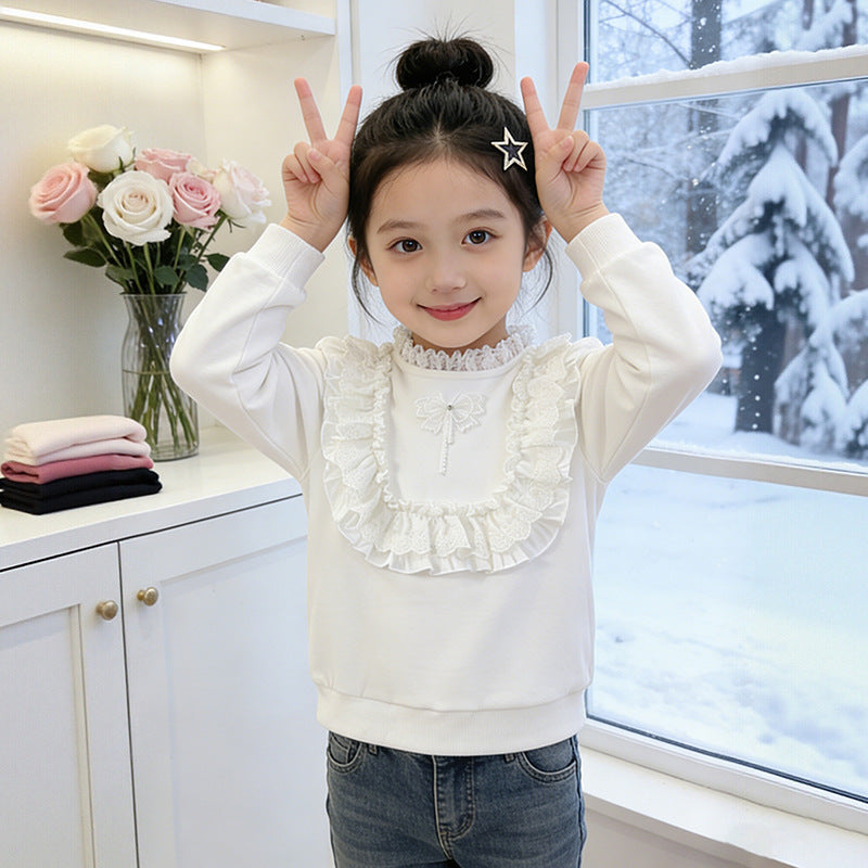 Mädchen Sweatshirt mit Rüschendetails Drune
