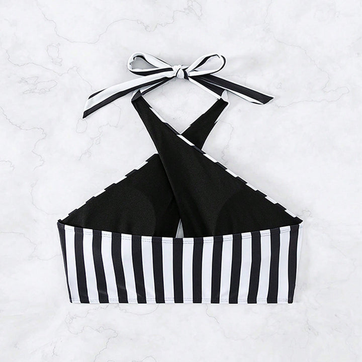 Damen Triangel-Bikini-Oberteil mit gekreuztem Design und entzückenden Bindebändern Drune
