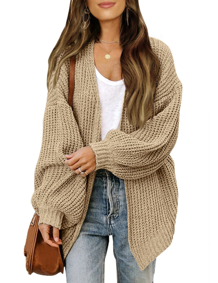 Damen Oversized Chunky Strickjacke Drune
