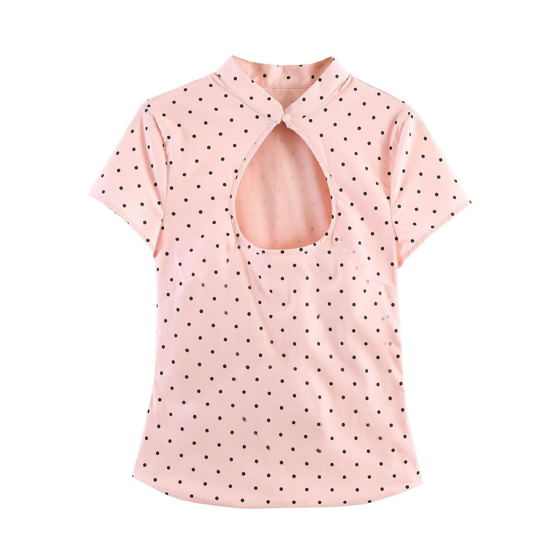 Damen Bluse mit innovativem Ausschnitt und elegantem Kragen Drune