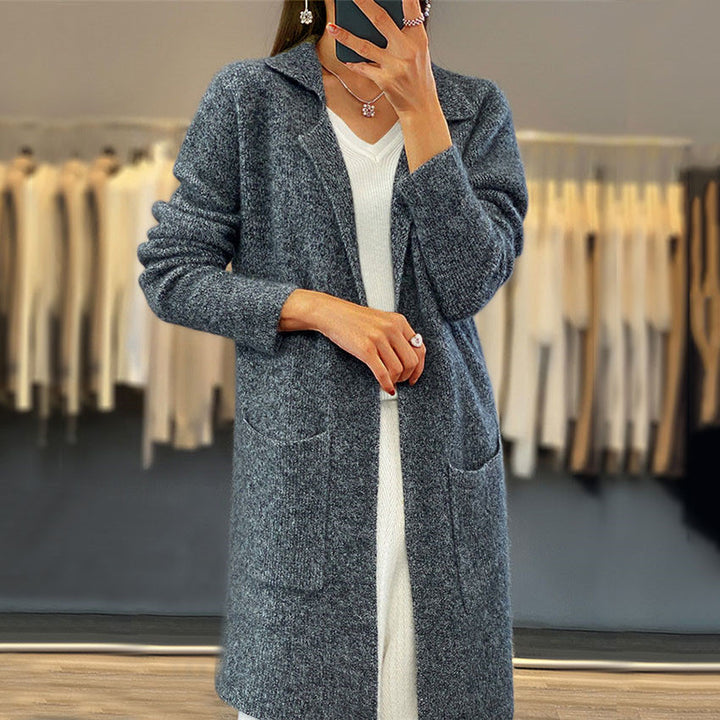 Damen Strickjacke im Oversized-Schnitt mit tiefem V-Ausschnitt und praktischen Taschen Drune