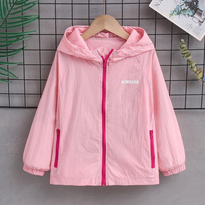 Damen nan ultraleichte Kapuzen-Nylonjacke mit UV-Schutz, winddichter Ausstattung und Reißverschlusstaschen Drune