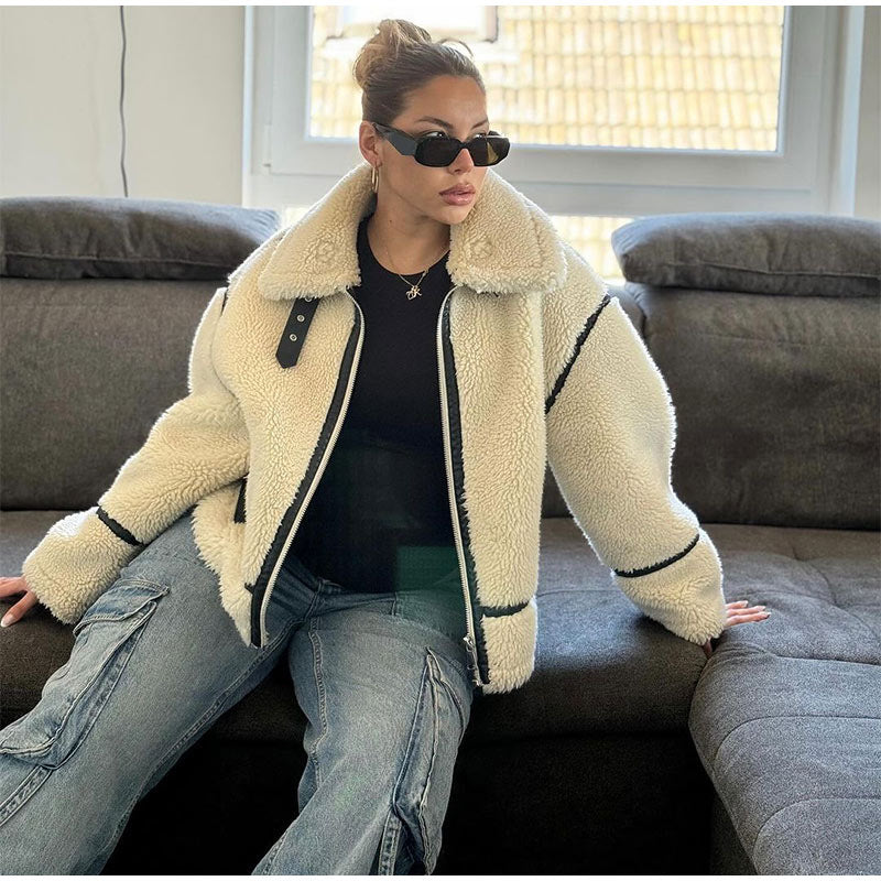 Damen Fleecejacke mit hohem Kragen Drune