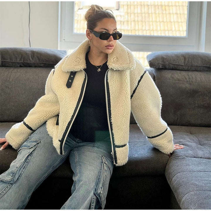 Damen Fleecejacke mit hohem Kragen Drune