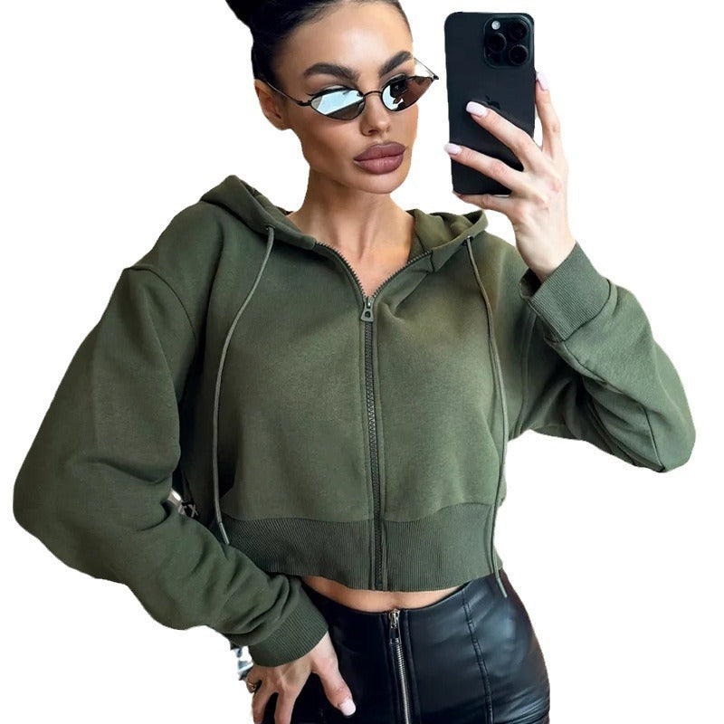 Damen cropped Zip-Hoodie Drune