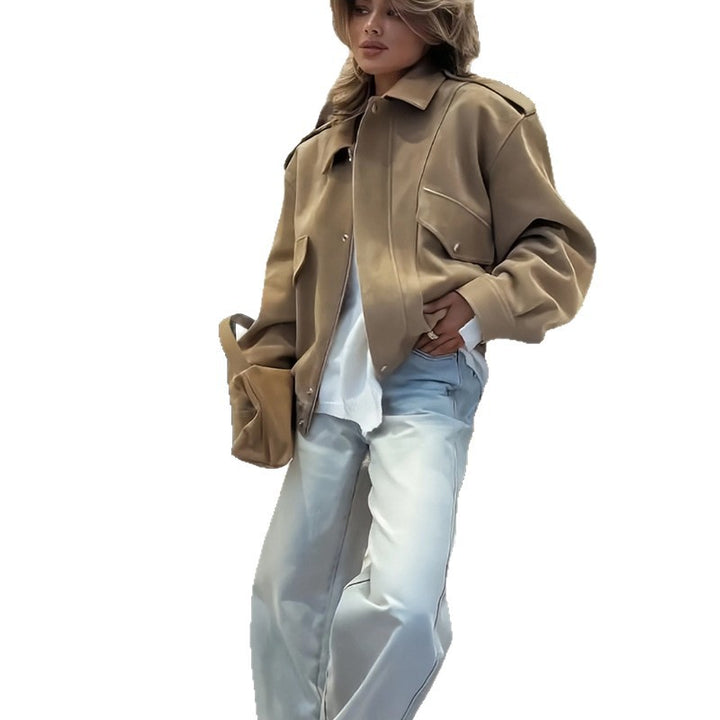 Damen Oversize Jacke mit funktionalen Taschen und weichem Futter Drune