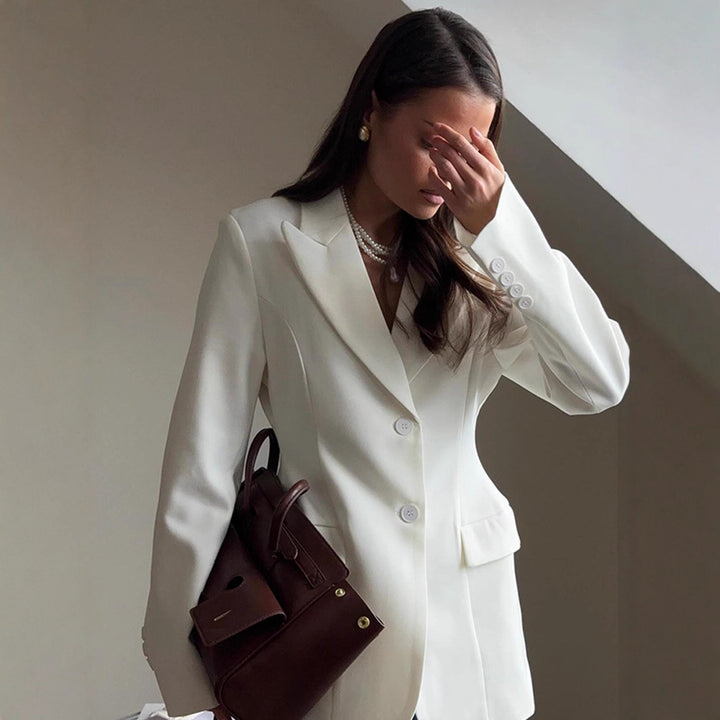 Damen Eleganter Blazer mit tailliertem Schnitt und modernen Details Drune