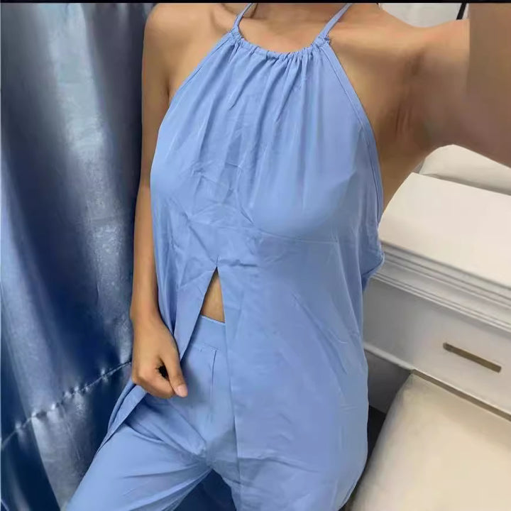 Damen Eleganter Zweiteiler mit stilvollem Mantel und cropped Hose Drune