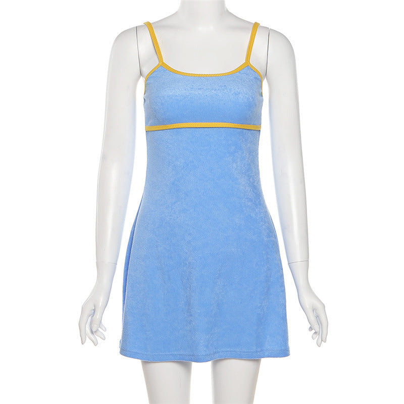 Damen Freizeitkleid mit feinem Frottee-Material und verstellbaren Trägern Drune