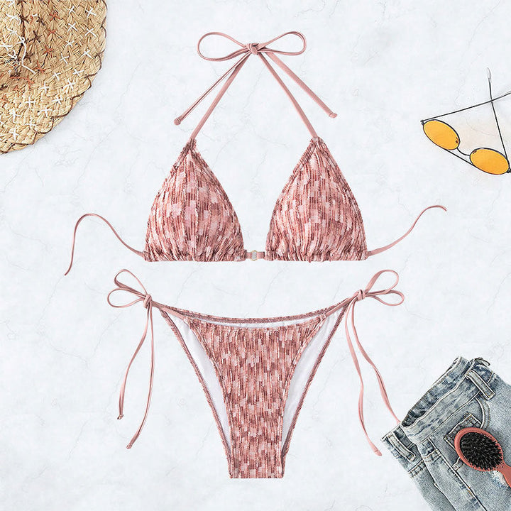 Damen Triangel-Bikini mit verspieltem Knotendesign Drune
