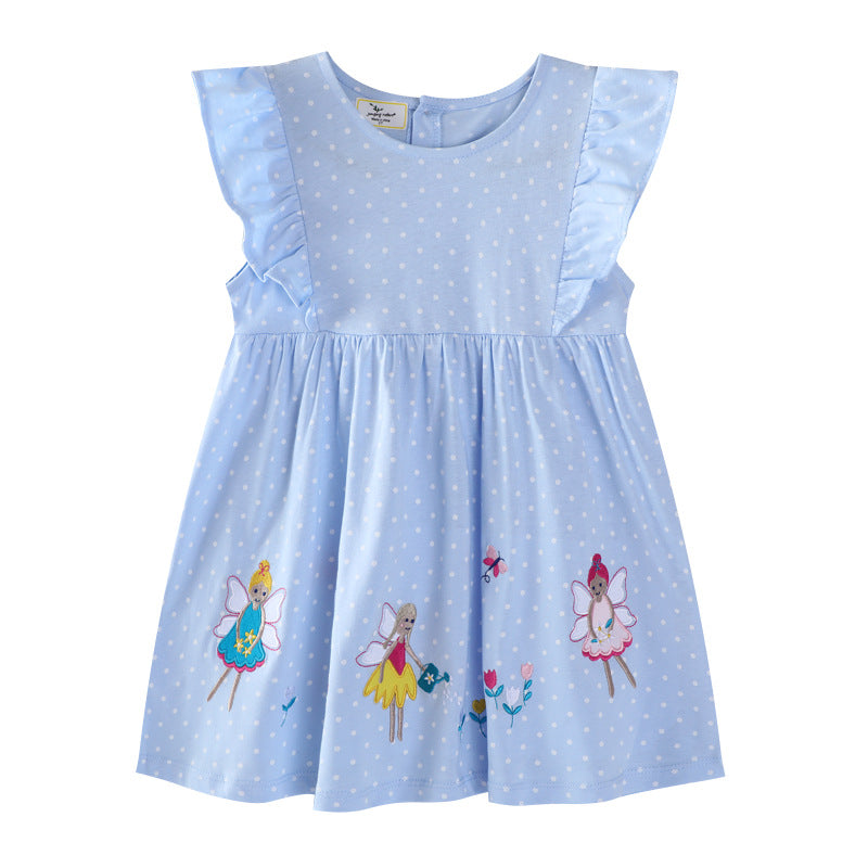 Mädchen Kleid mit niedlichen Feenapplikationen Drune