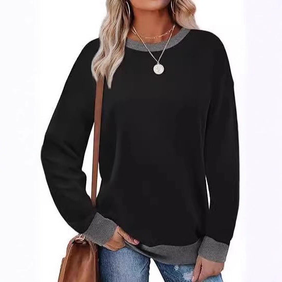 Damen Lässiger Sweatshirt mit Kontrastbündchen und oversized Passform Drune