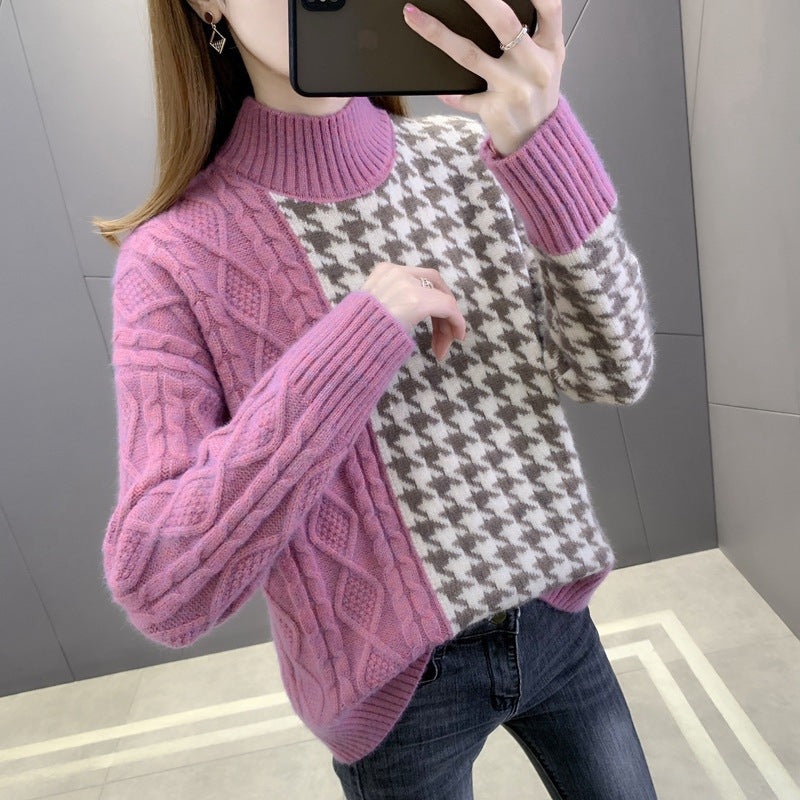 Damen modischer Strickpullover mit strukturiertem Zopfmuster und eleganten Akzenten Drune