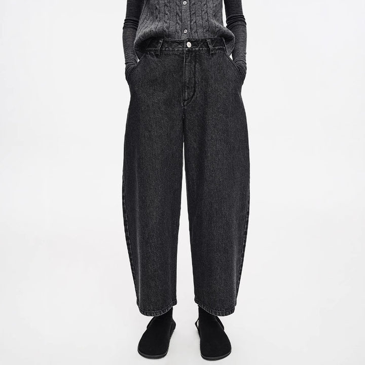 Damen Weit geschnittene Jeans mit hohem Bund Drune
