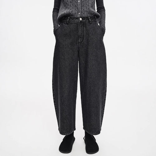 Damen Weit geschnittene Jeans mit hohem Bund Drune