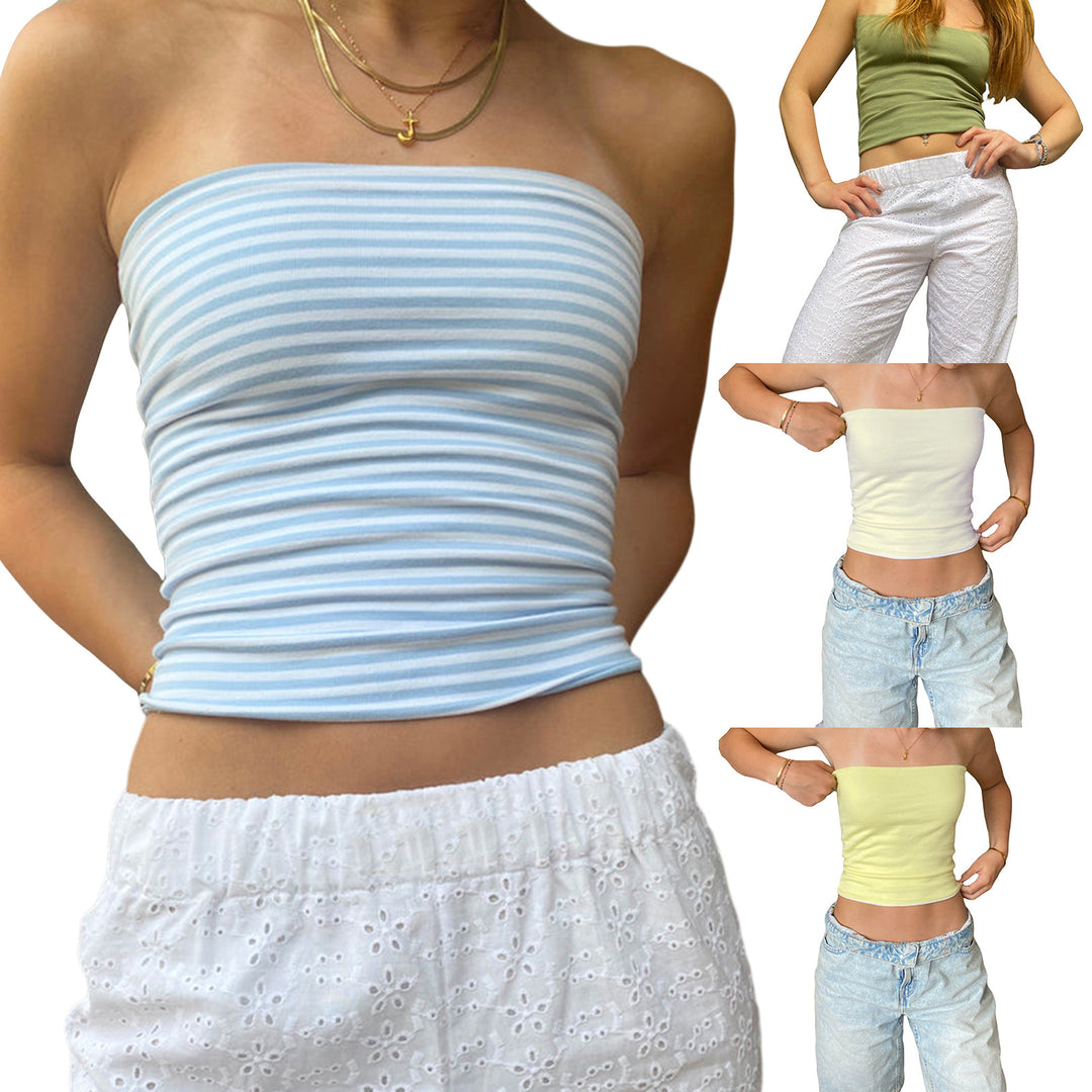 Damen Bustier-Oberteil mit feinen Streifen Drune
