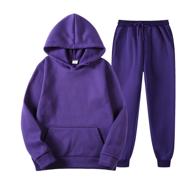 Unisex nan gemütliches Hoodie-Jogginganzug-Set mit Kängurutasche, elastischem Tunnelzugbund und gerippten Bündchen Drune