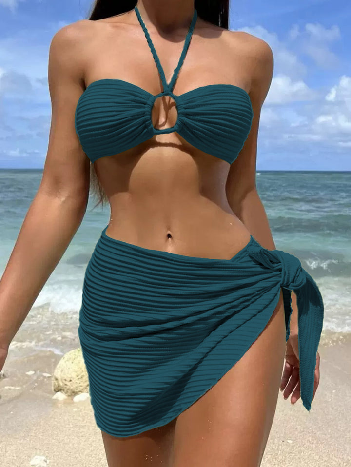 Damen Bandeau-Bikini mit modischem Wickelrock Drune