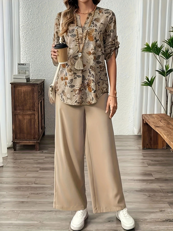 Damen Hemdbluse mit floralem Muster Drune